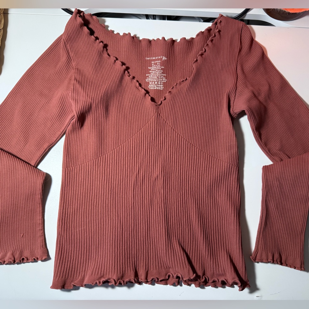 Free People Easy To Love Seamless Ribbed cowboy colour  Top